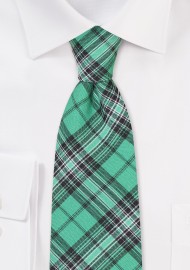 Scottish Tartan Check Tie in Green