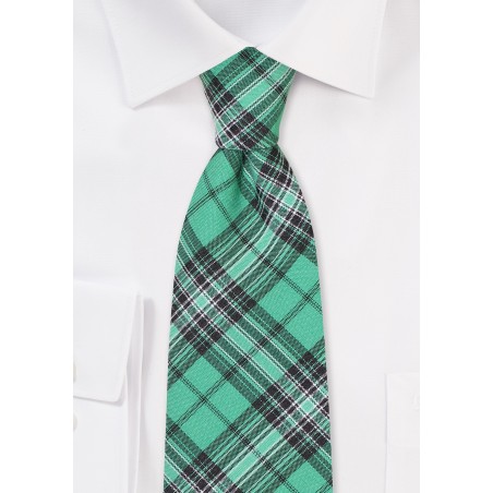 Scottish Tartan Check Tie in Green