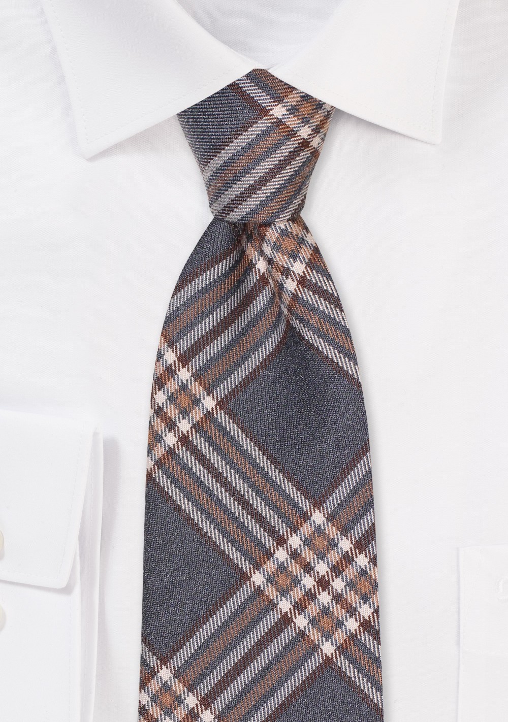 Elegant Plaid Tie in Grays