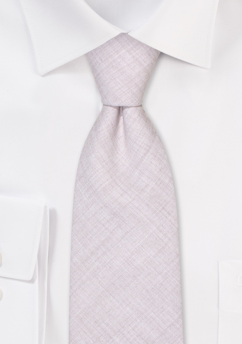 Linen Texture Mens Tie in Stone Gray