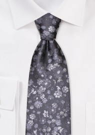 Charcoal Floral Tie