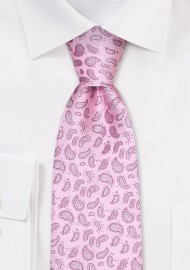 Intricate Paisley Weave Tie in Pink