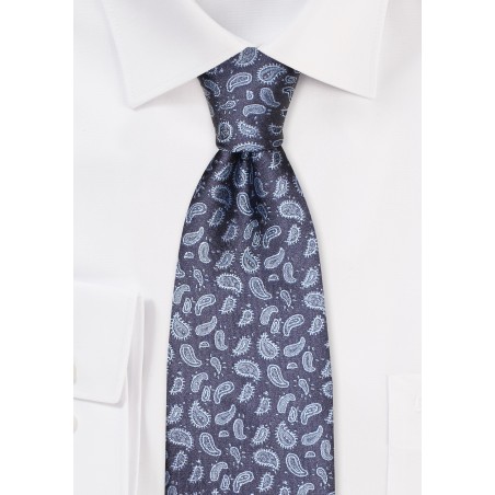 Woven Paisley Tie in Dress Blue