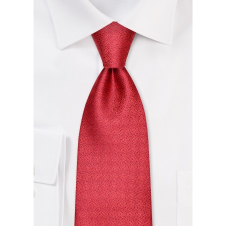 Geo Check Tie in Cherry Red