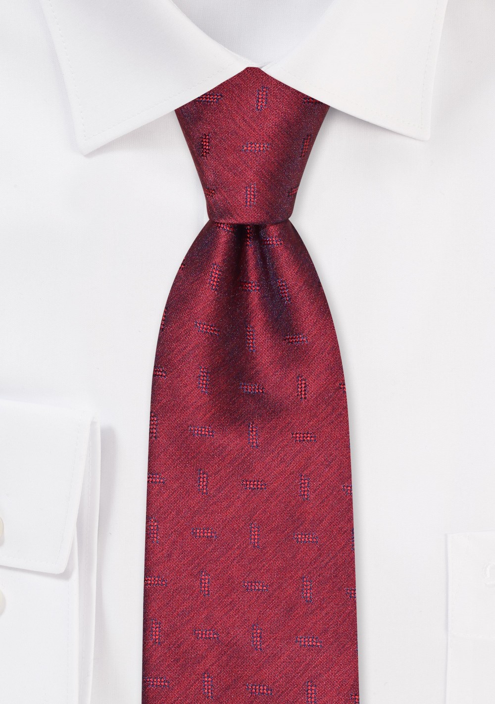 Matte Textured Tie in Deep Reds