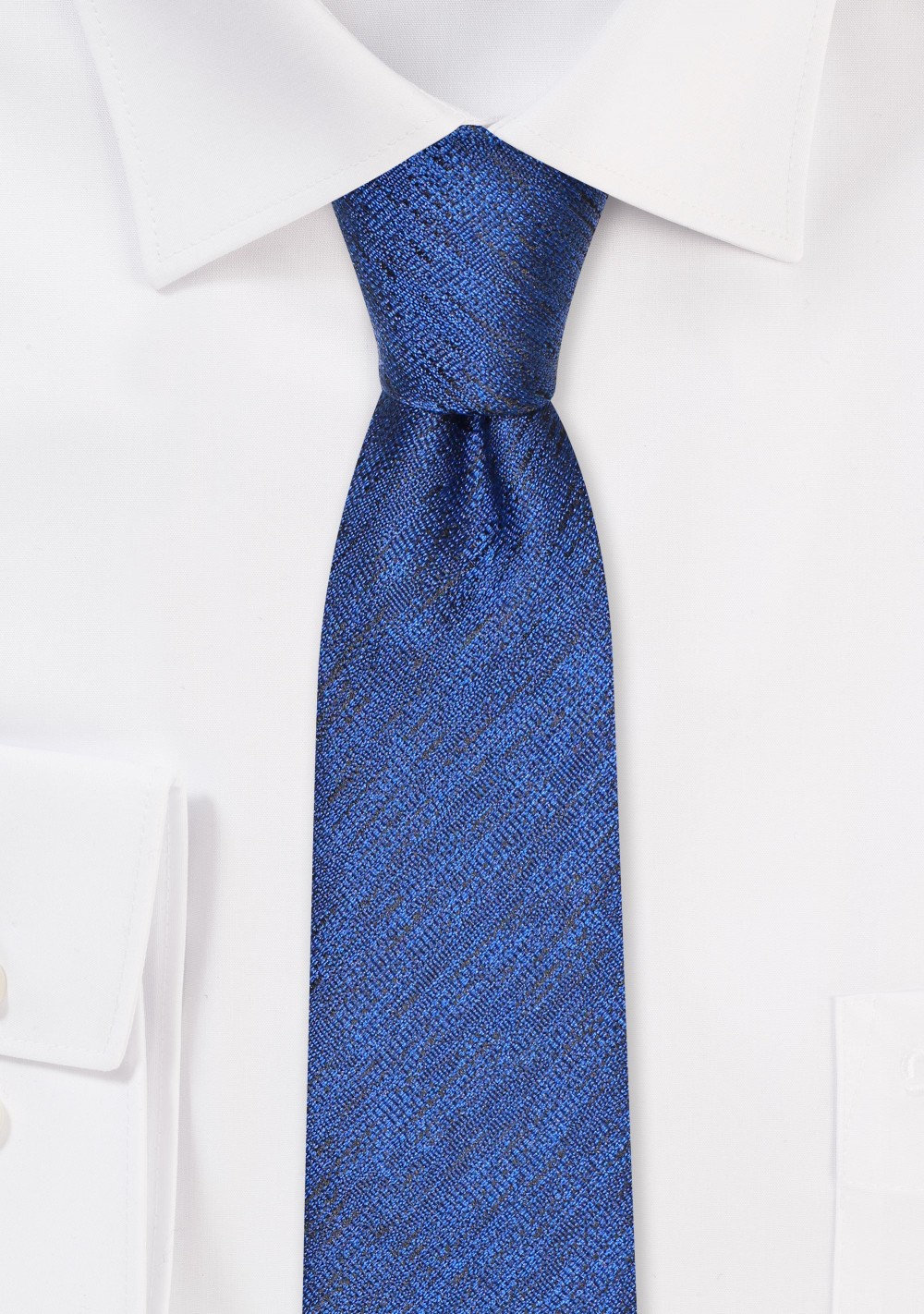 Royal Sapphire Linen Skinny Tie