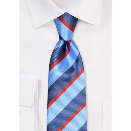 Sky Blue Repp Striped Necktie