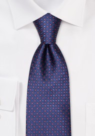 Foulard Weave Designer Tie in Navy