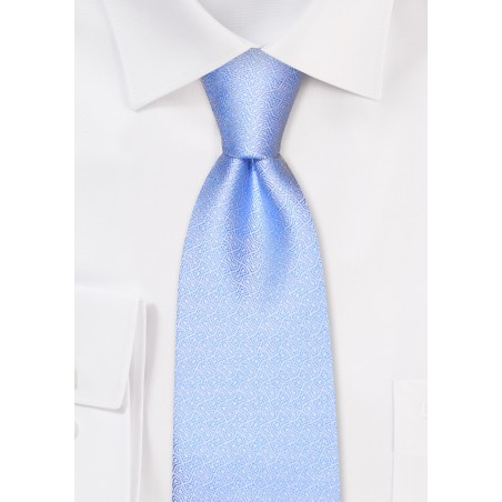 Geo Check Tie in Ice Blue