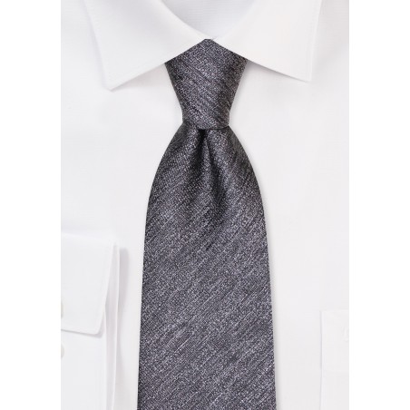 Graphite Linen Textured Tie