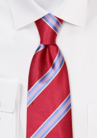 Tandori Red Striped Business Tie