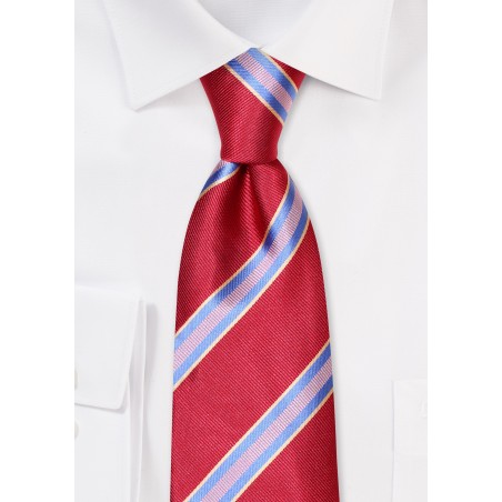 Tandori Red Striped Business Tie