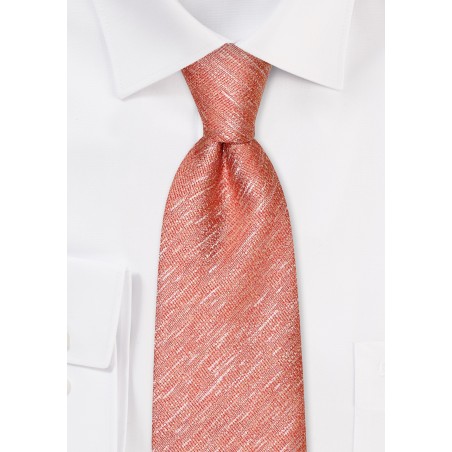 Sundial Orange Linen Textured Tie