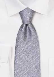 Stone Gray Linen Textured Tie