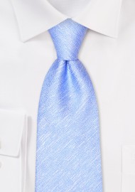 Linen Textured Summer Tie in Capri Blue