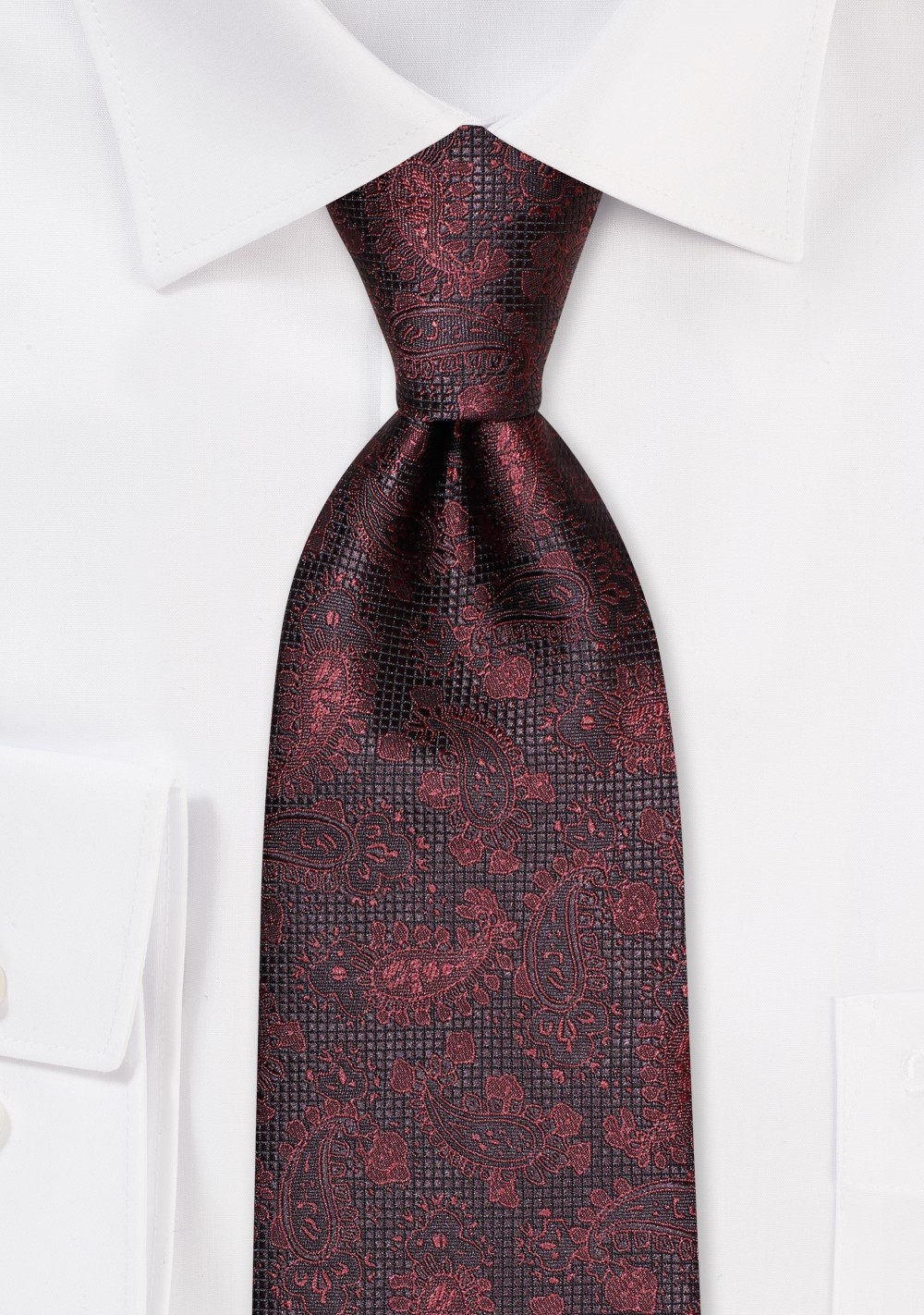 Textured Paisley Tie in Rosewood