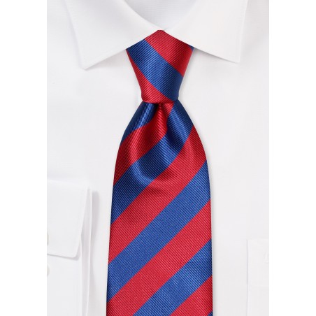 Classic Repp Tie in Navy and Red