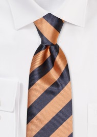 Classic Repp Tie in Charcoal and Gold