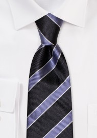 Classic Striped Tie in Black, Silver, Gray