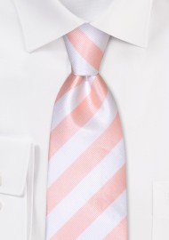 Classic Repp Tie in Peach and White