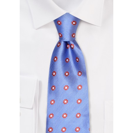 Periwinkle Blue Floral Tie