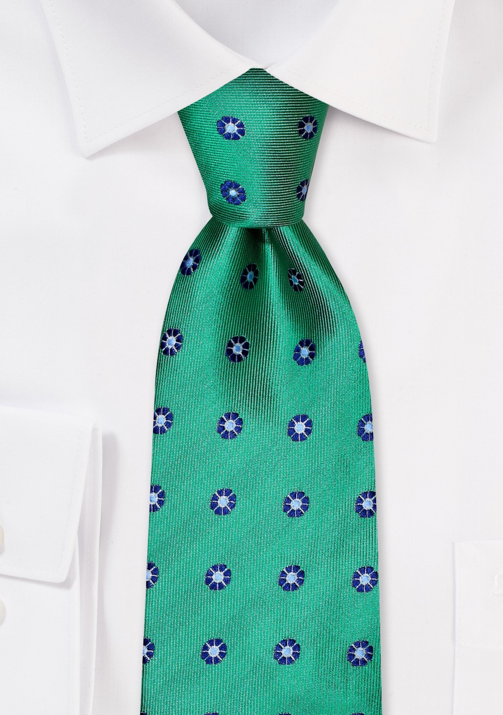 Kelly Green and Navy Floral Tie