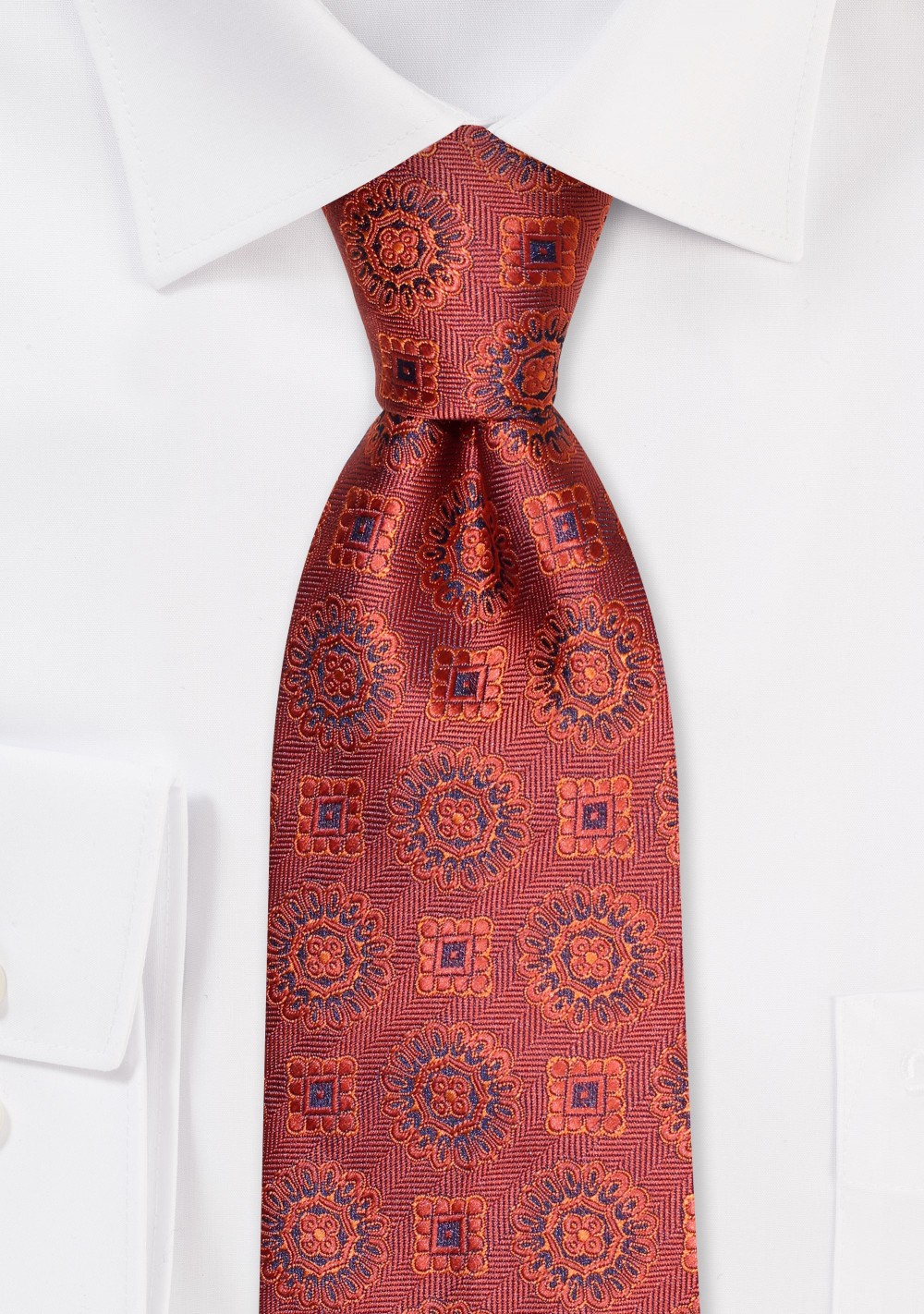 Medallion Designer Tie in Cinnamon