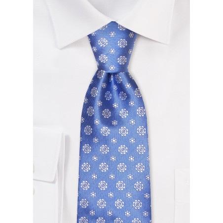 French Blue Floral Tie
