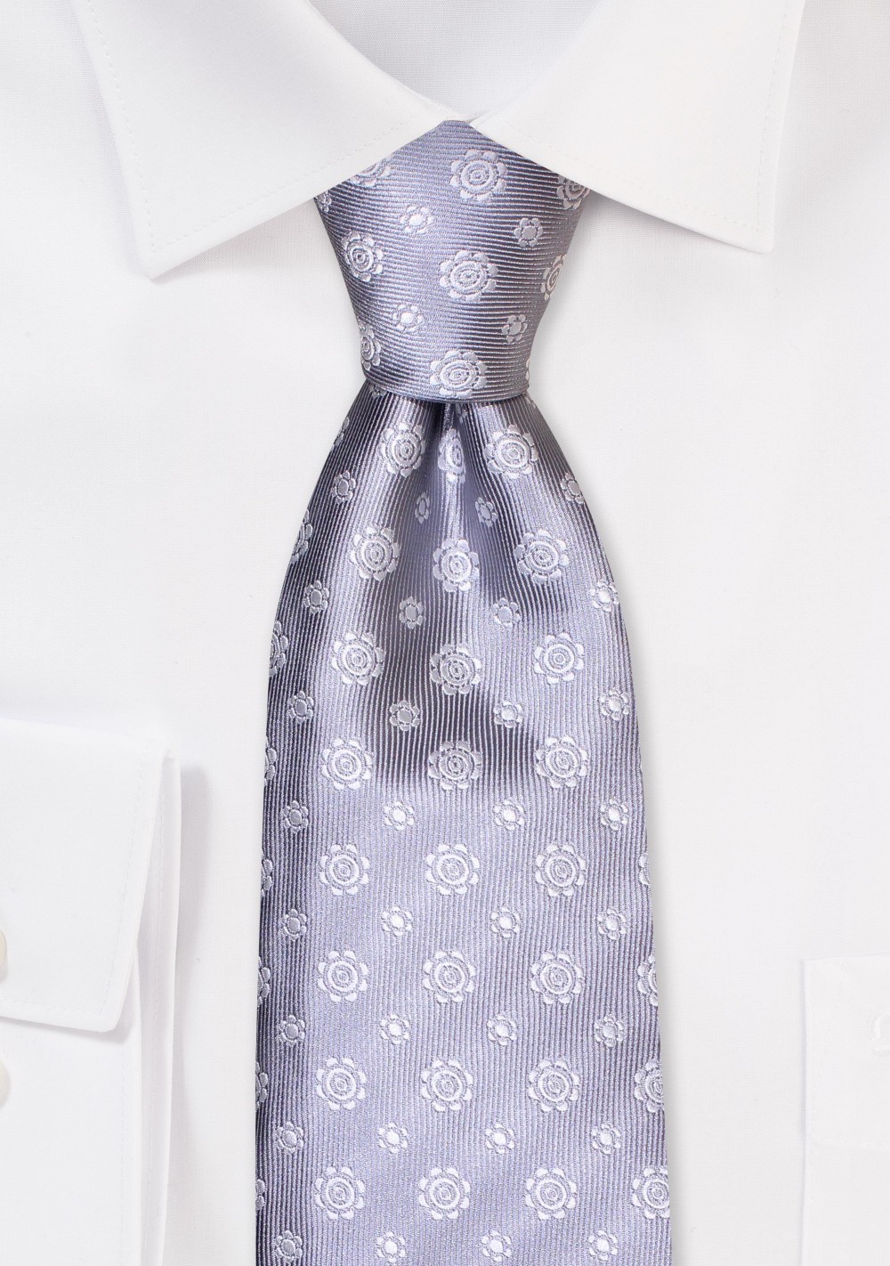 Silver Woven Designer Tie