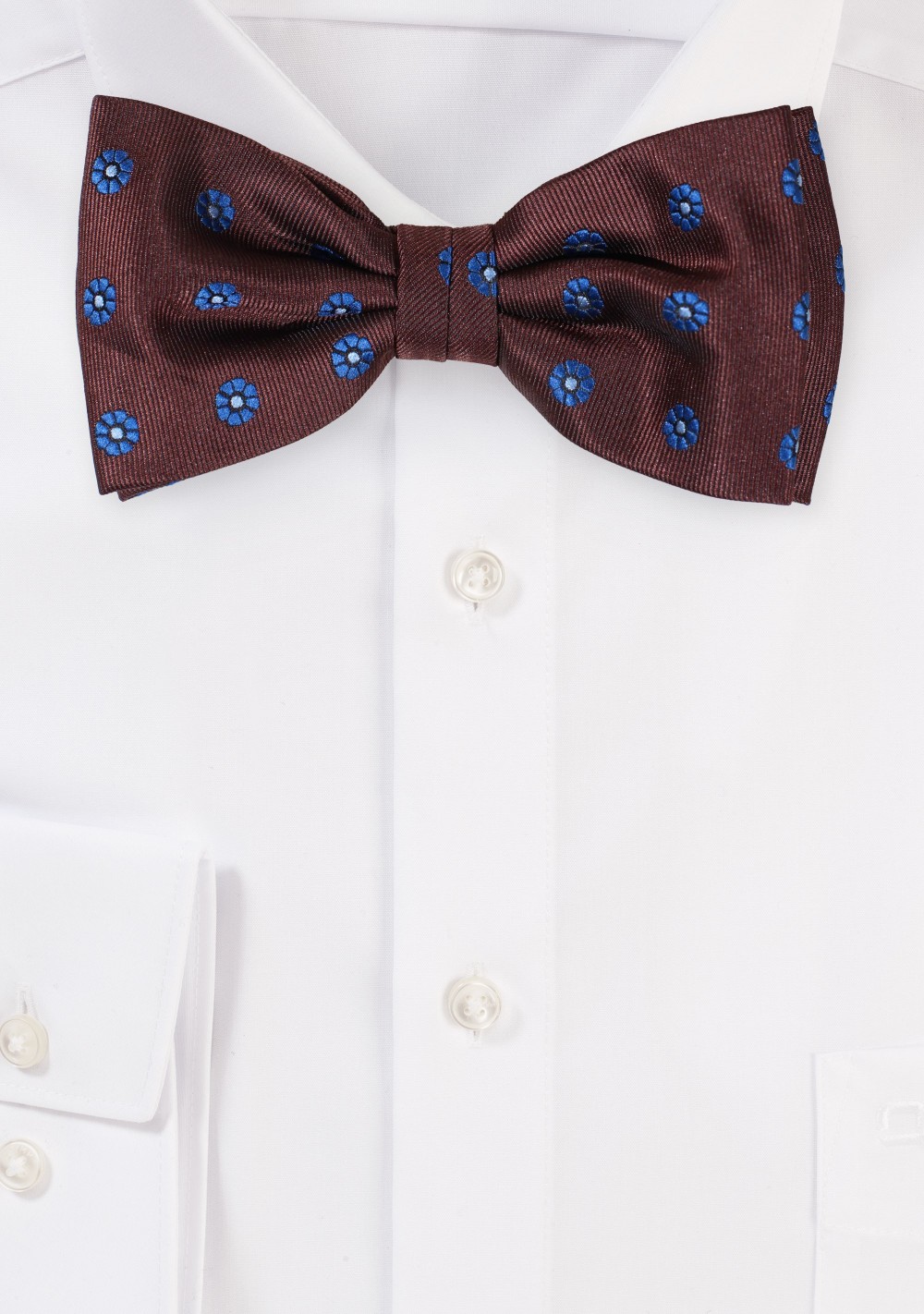 Chocolate Brown Floral Bowtie