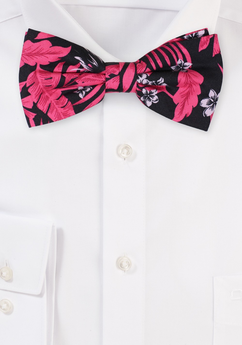 Tropical Floral Print Bow Tie in Pink