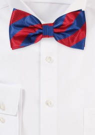Repp Stripe Bow Tie in Cherry and Navy