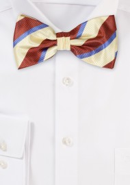 Prep Striped Bowtie in Yellow and Brown