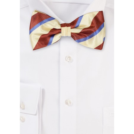 Prep Striped Bowtie in Yellow and Brown