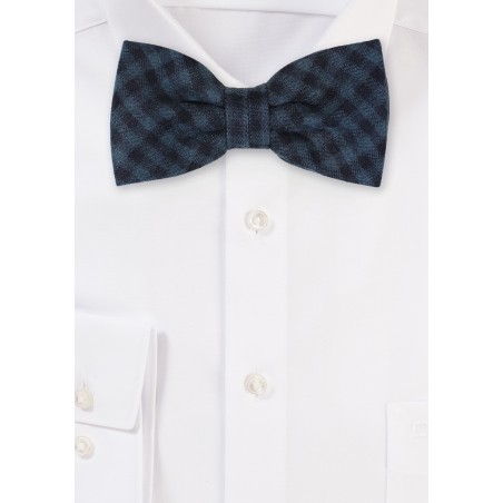 Gingham Check Bowtie in Hunter Green and Black