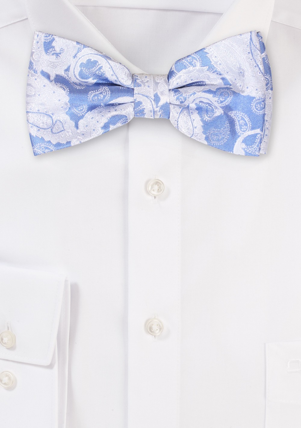 Paisley Bowtie in French Blue and Silver