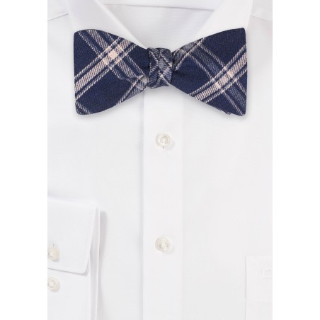 Window Pane Check Bowtie in Black and Gray
