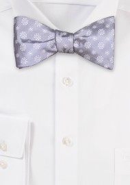 Silver Woven Designer Bow Tie