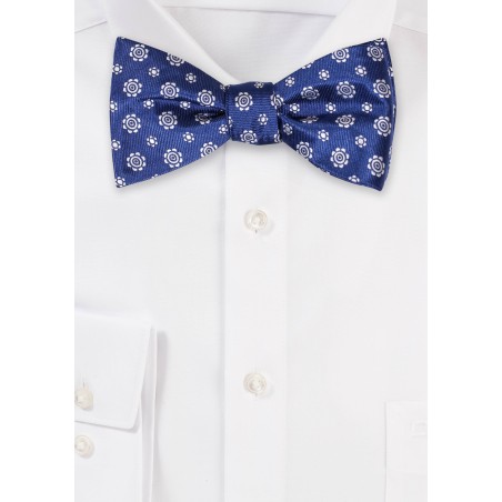 Royal Blue Woven Medallion Bow Tie
