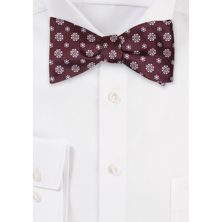 Rosewood Woven Medallion Bow Tie