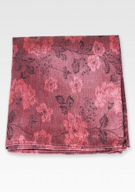 Floral Pocket Square in Washed Reds