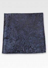 Washed Paisley Pocket Square in Graphite