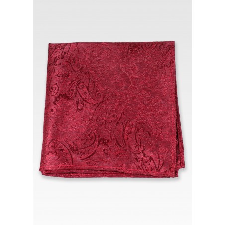 Washed Paisley Pocket Square in Red