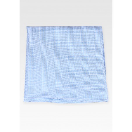 Prince of Wales Check Cotton Hanky in Light Blue