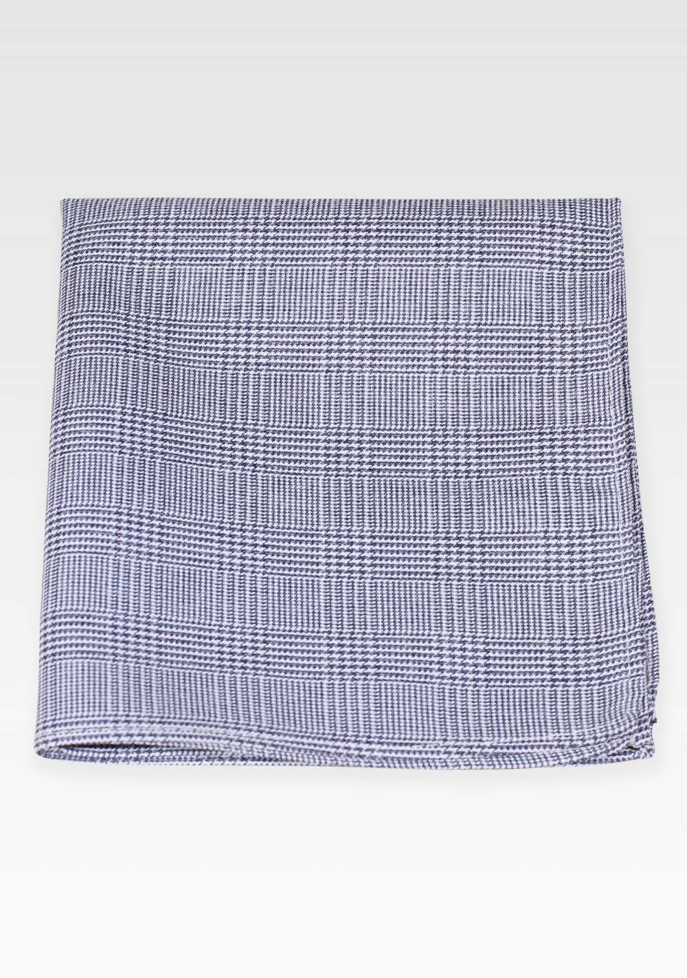 Prince of Wales Check Cotton Hanky in Navy