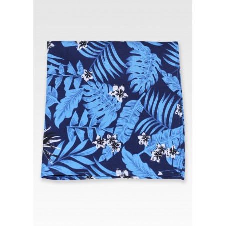 Tropical Floral Hanky in Blue