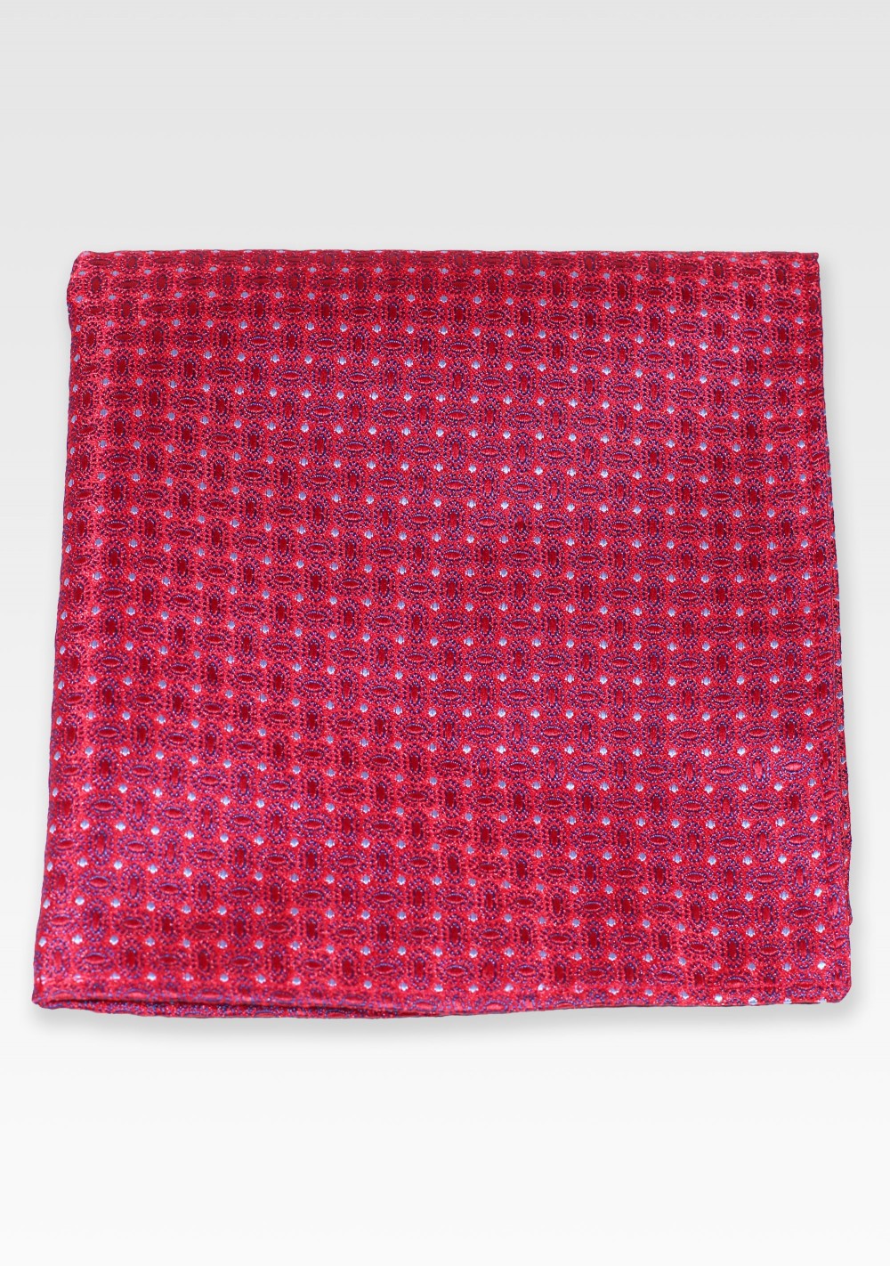 Patterned Pocket Square in Crimson
