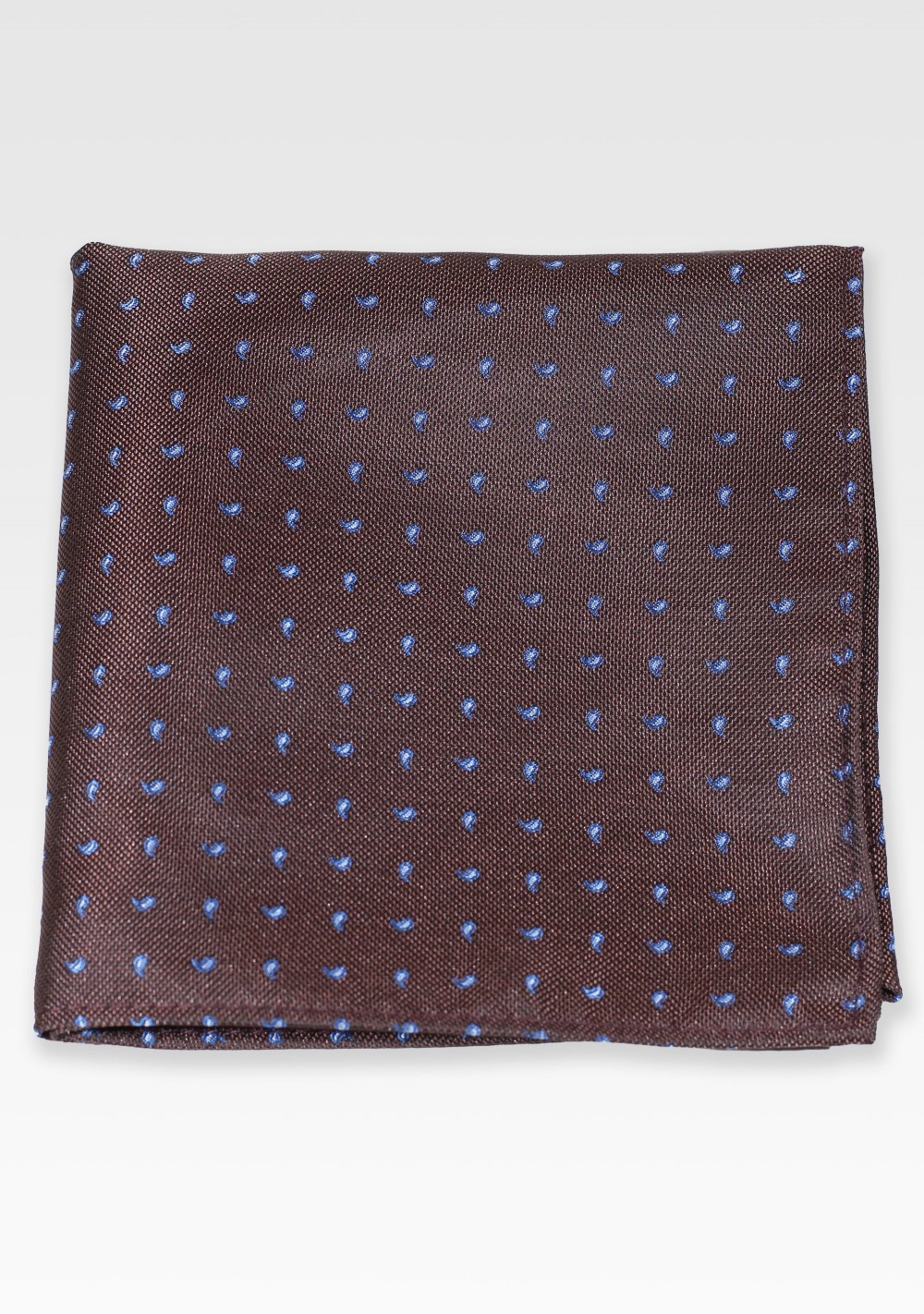 Chocolate Brown Paisley Pocket Square