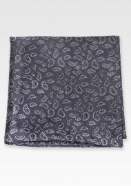 Paisley Hanky in Black and Gray