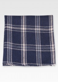 Window Pane Check Pocket Square in Black and Gray